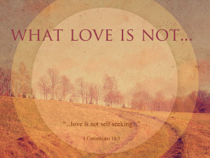 love is not self seeking